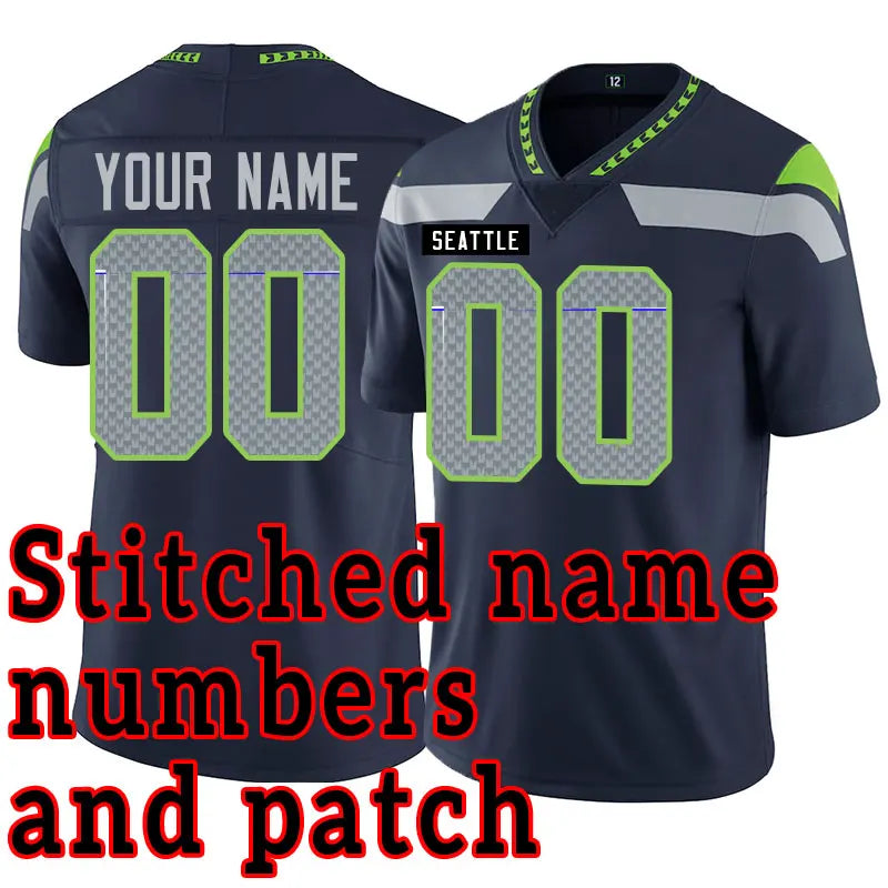 Customized Name NFL Football Jerseys: Seattle, Detroit, Buffalo, Dallas,Houston, Kansas City, Pittsburgh, Philadelphia, New York, Chicago