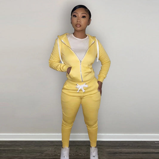 Skinny Fit Hoodie Ladies Tracksuit