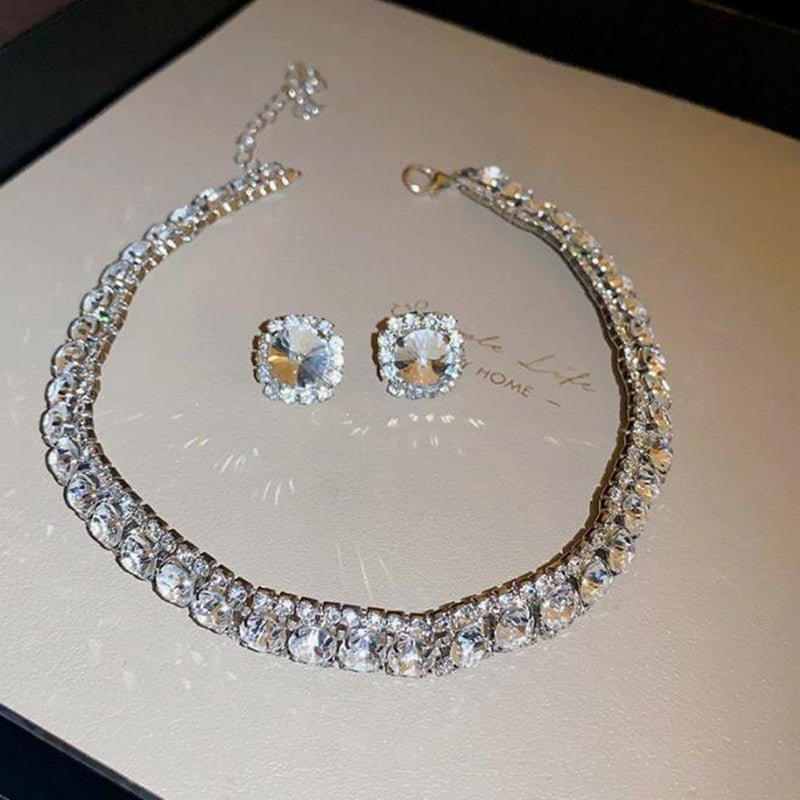 Luxury Necklace + Earrings Sets Formal Bridal Jewelry Sets