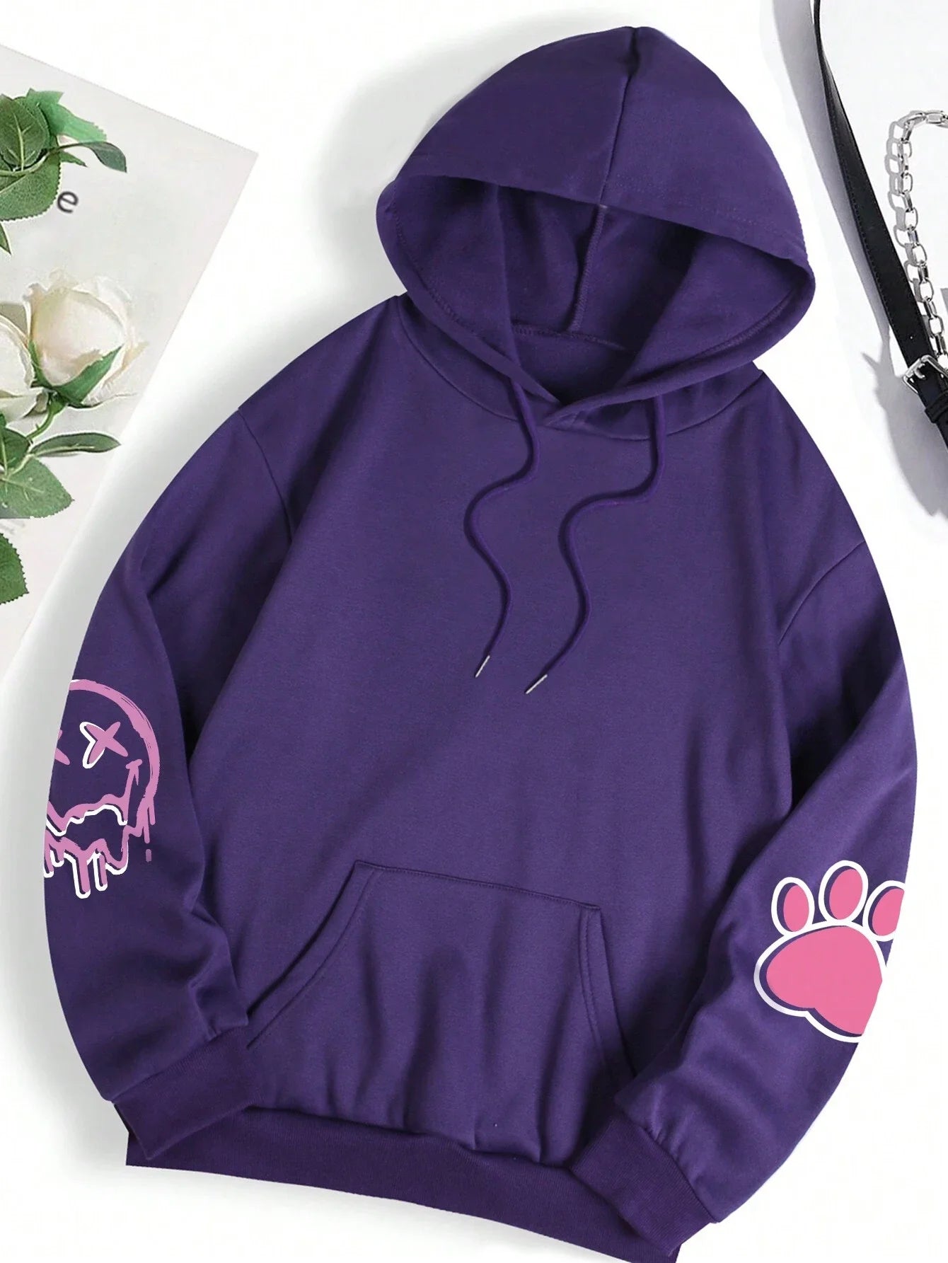 Hip-Hop Bunny Graphic Ladies Oversized Hoodie Sweatshirt