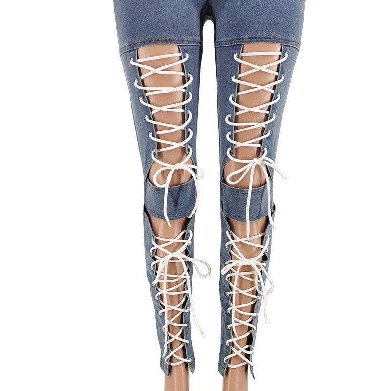 Ripped Women's Hollow Out Jeans