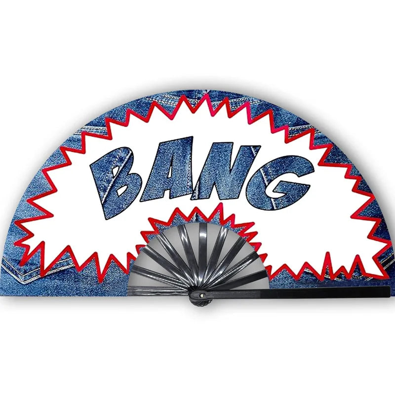 Western Rodeo Wooden Bamboo Hand Fan