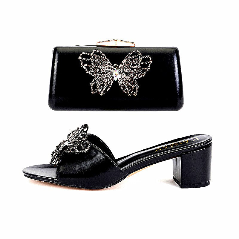 Butterfly Italian Design Sandals + Purse Set