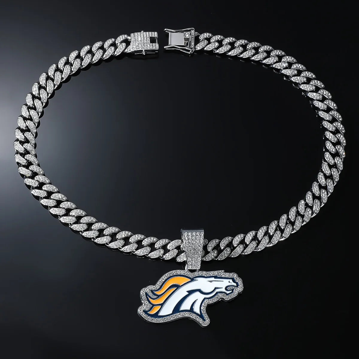 Full Rhinestone Rhinestone Alloy Pendant Chain Necklace