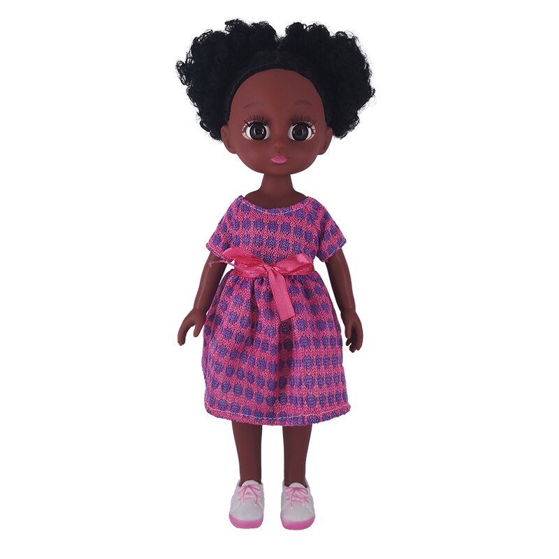 African American Baby Doll for 4+ Kids 35cm 14Inches Brown Eyes Explosion Doll