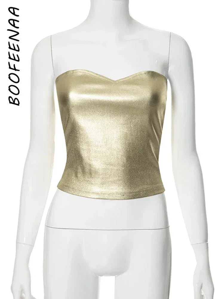 Metallic/Solid Vintage Crop Tube Top