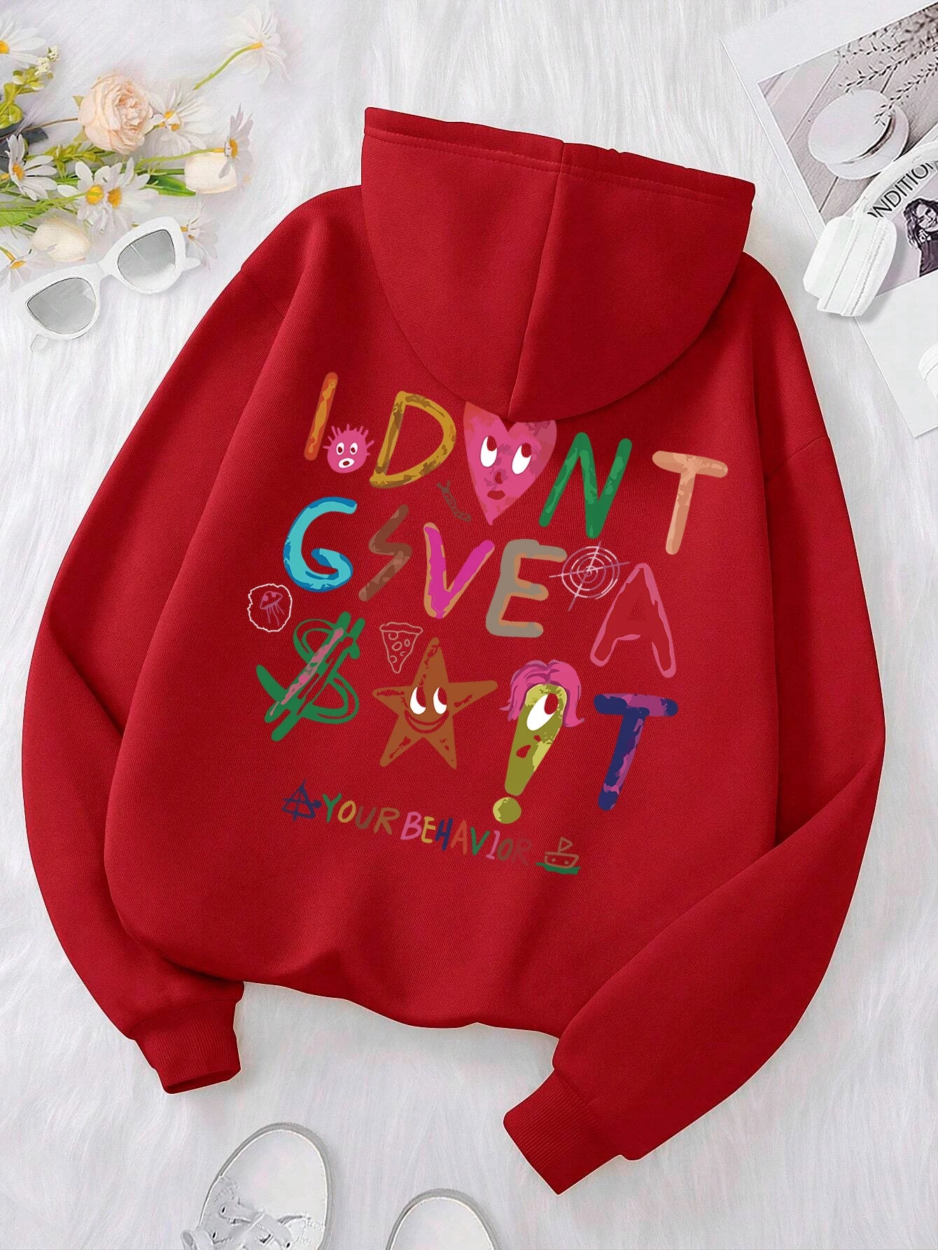 "I DON'T GIVE A SH@$T" Womens Fleece Hoodie Sweatshirt