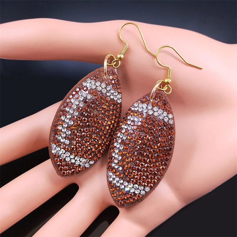 Rugby/Tennis/ Soccer/Football/ Basketball Rhinestone Crystal  Pendant Hook Earrings