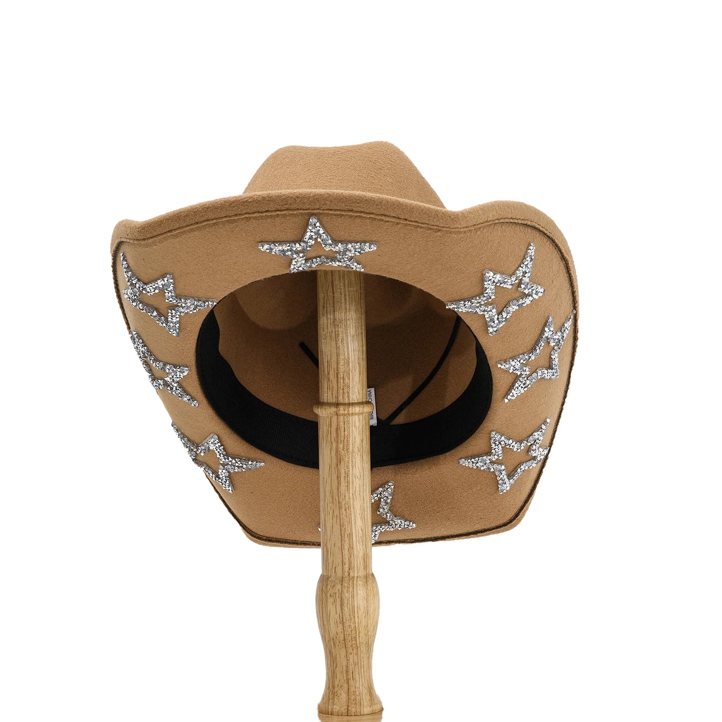 Wide Brim Rhinestone Star Western Fedora Cowgirl Hat