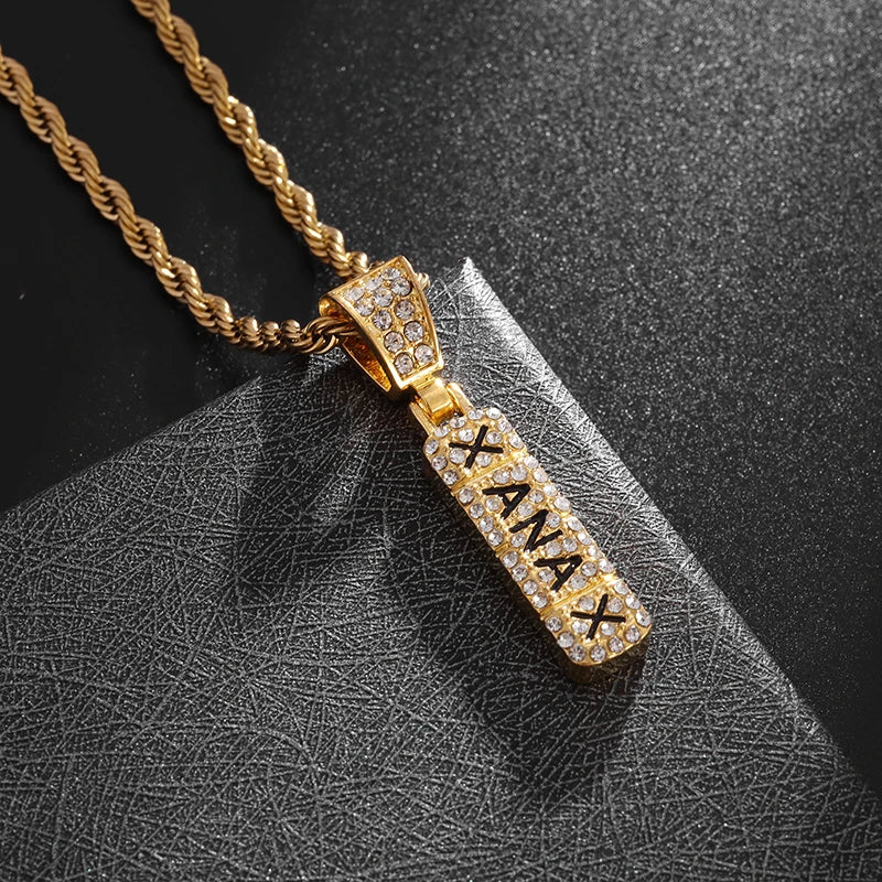 "TRAP" Ice-Out Hip-Hop Pendant Chain Necklace