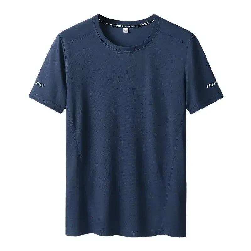 Men's Oversized O-Neck Quick Dry Short Sleeve Solid Color T-Shirt to 9X Big & Tall