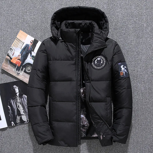 Men's Padded Duck Down Hooded Puffer Jacket