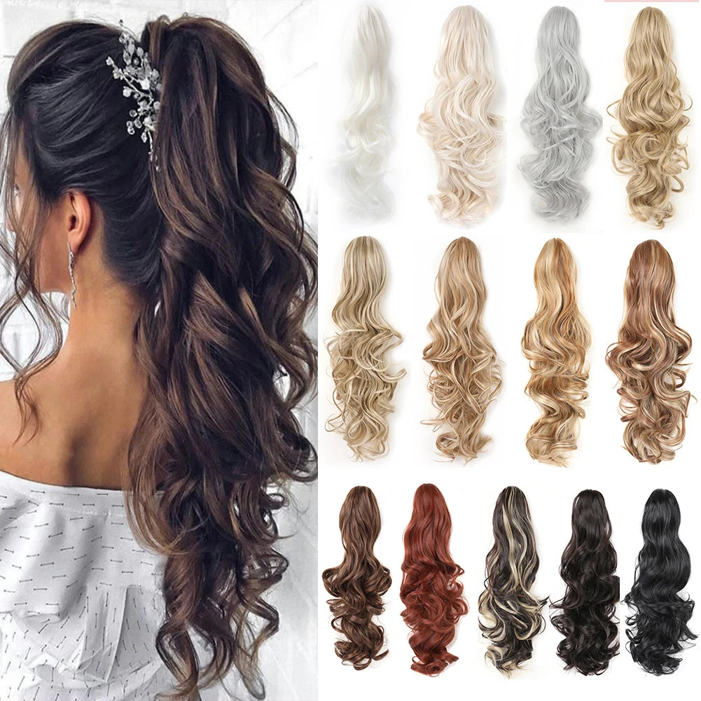 Extension Claw Curly Wavy Clip-On Synthetic Ponytail