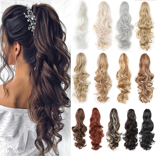 Extension Claw Curly Wavy Clip-On Synthetic Ponytail