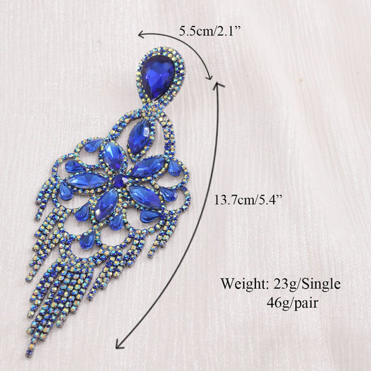 Rhinestone Fringe Tassel Design Women's Drop Earrings