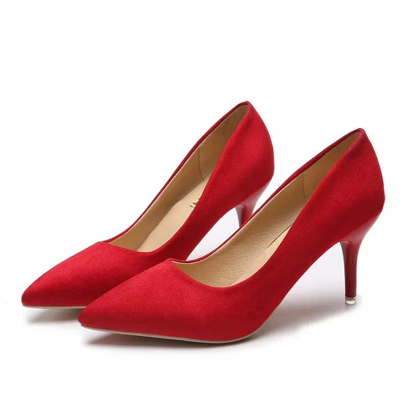 Leopard/Solid PU Leather Closed Toe Women's Pumps