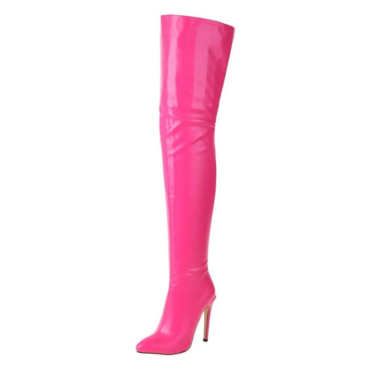 Candy Color Stiletto High Heel Over-The-Knee Boots