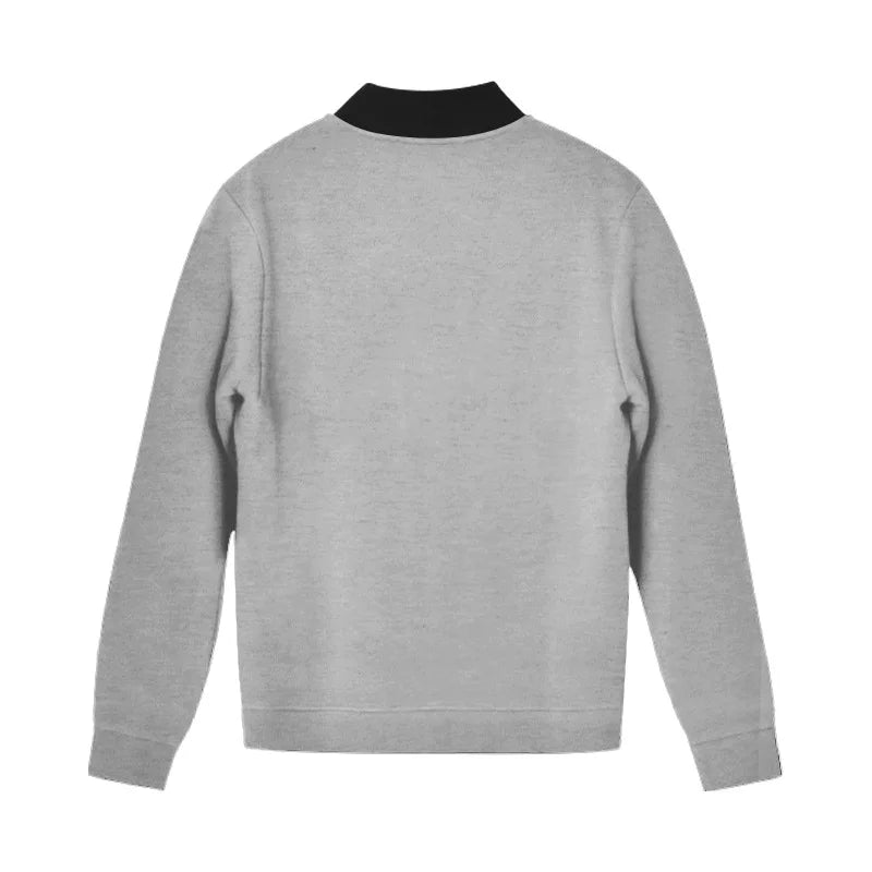 Men's O-Neck Colorblock Bomber Sweat Jacket + Drawstring Jogger Sweatpants Tracksuit