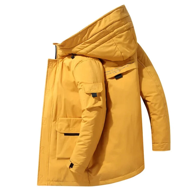 Hooded Winter Men's Duck Down Parka Zipper Coat