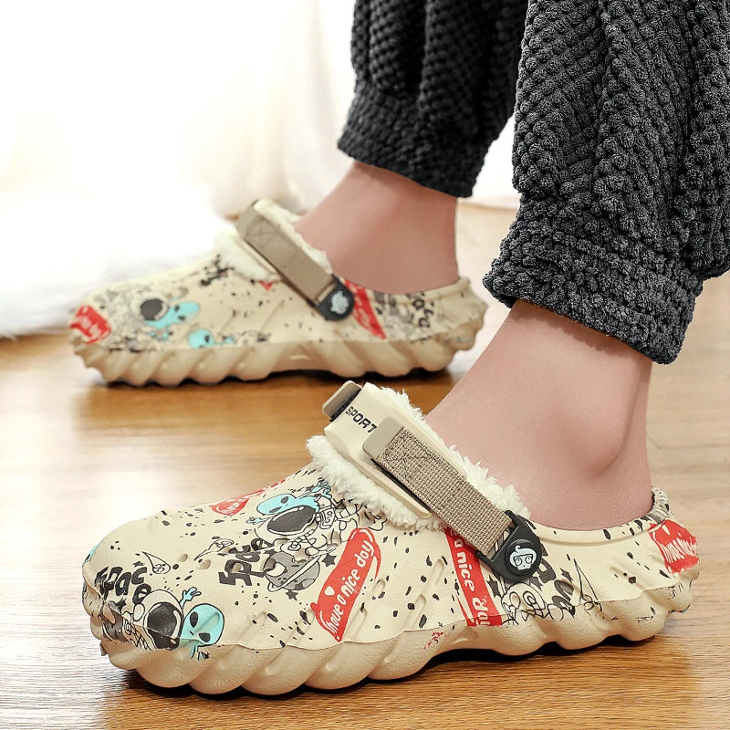 Men's Cartoon 3D Graphic Slip-On Croc Slides