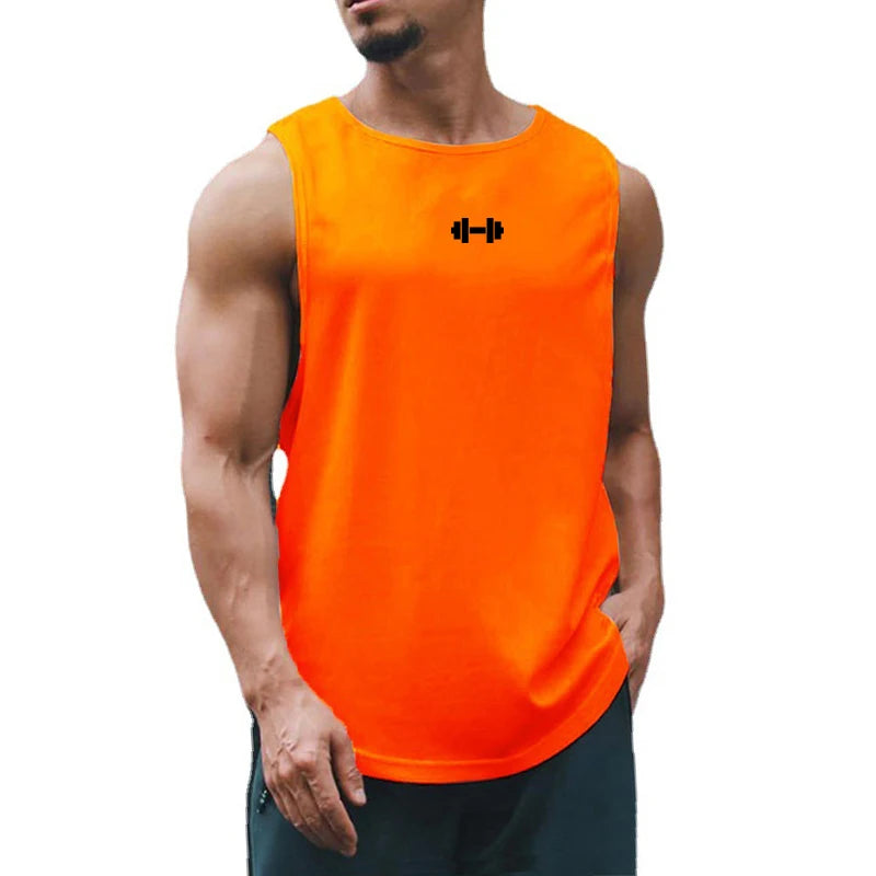 Men's Gym Fitness Workout O-Neck Sleeveless Quick-Dry Loose Muscle Shirt Tank Top