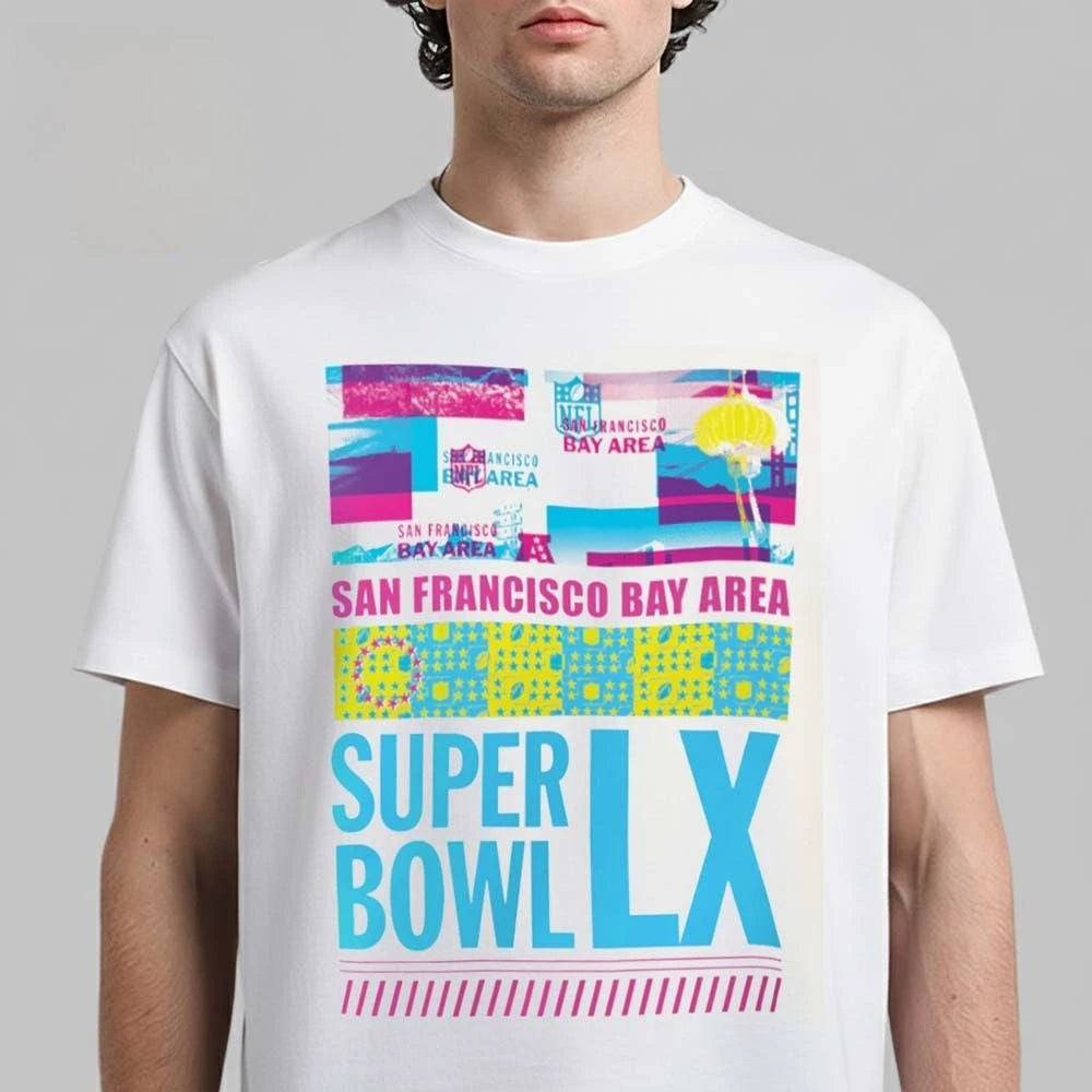 Men's 2026 Super Bowl LX 100%Cotton Hip-Hop Short Sleeve T-Shirt