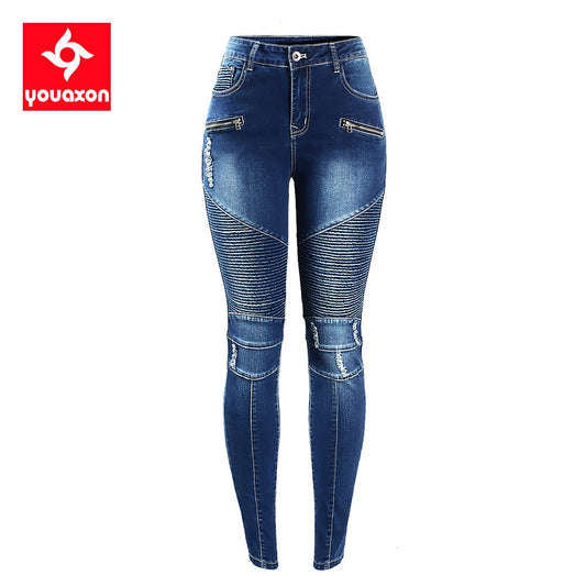 Plue Size High Waist Ladies Denim Skinny Biker Jeans to 4X