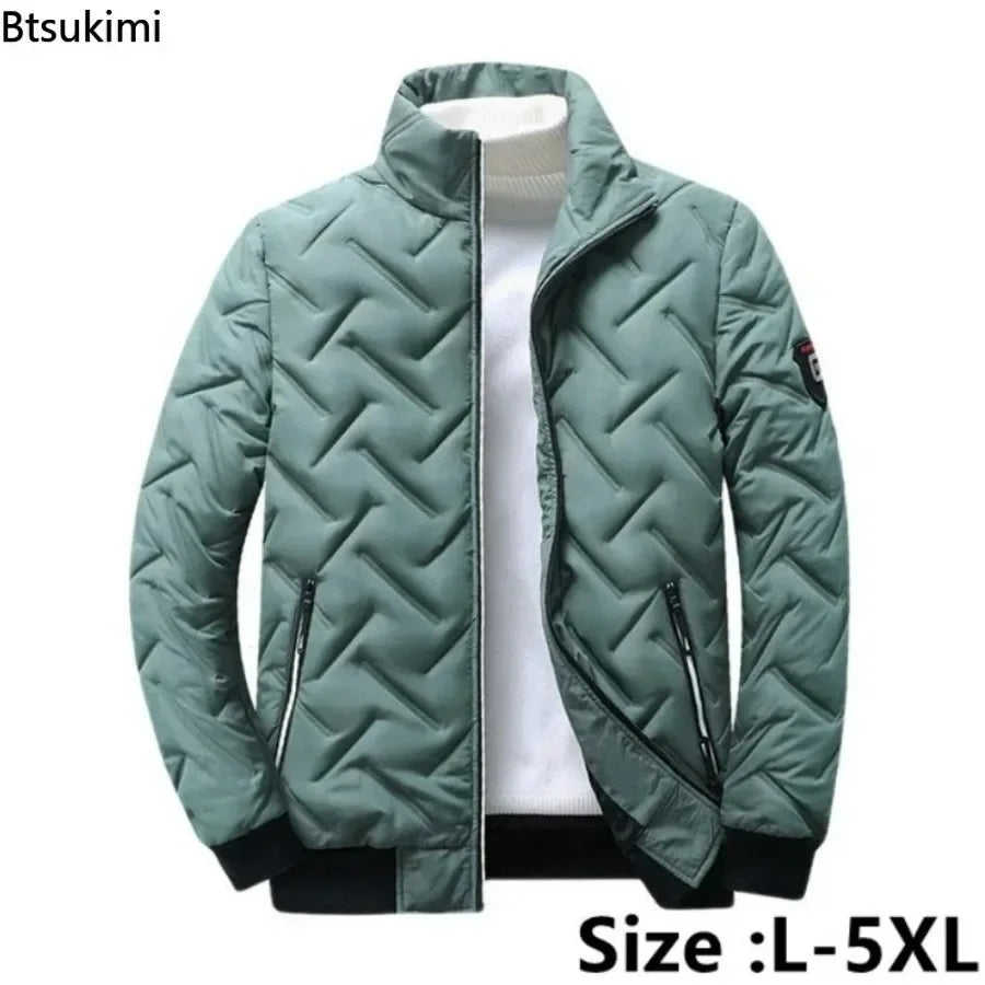 Men's Stand Collar Cotton Padded Streetwear Casual Bomber Jacket