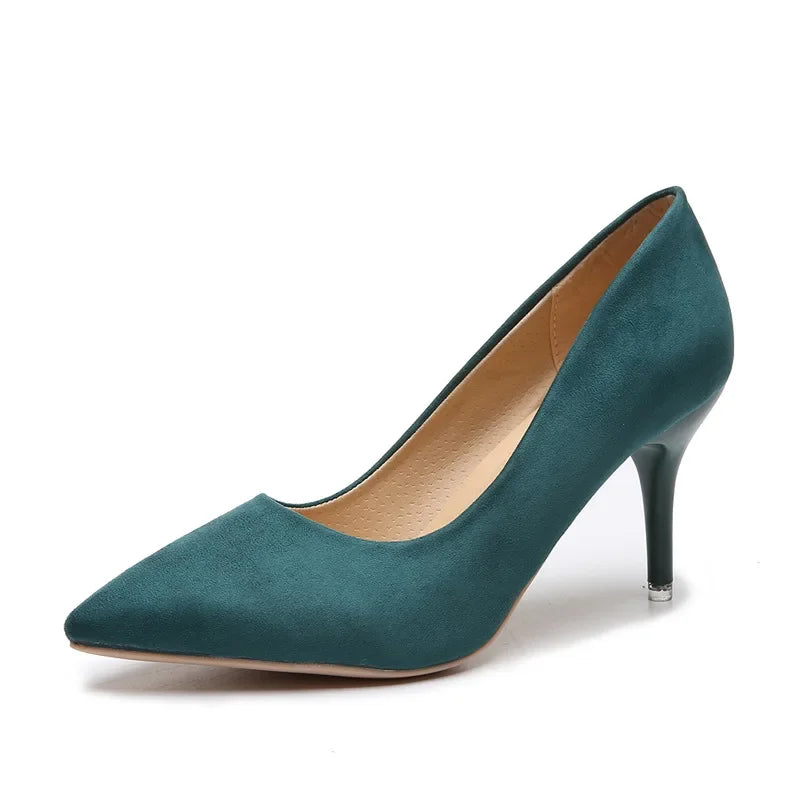 Leopard/Solid PU Leather Closed Toe Women's Pumps
