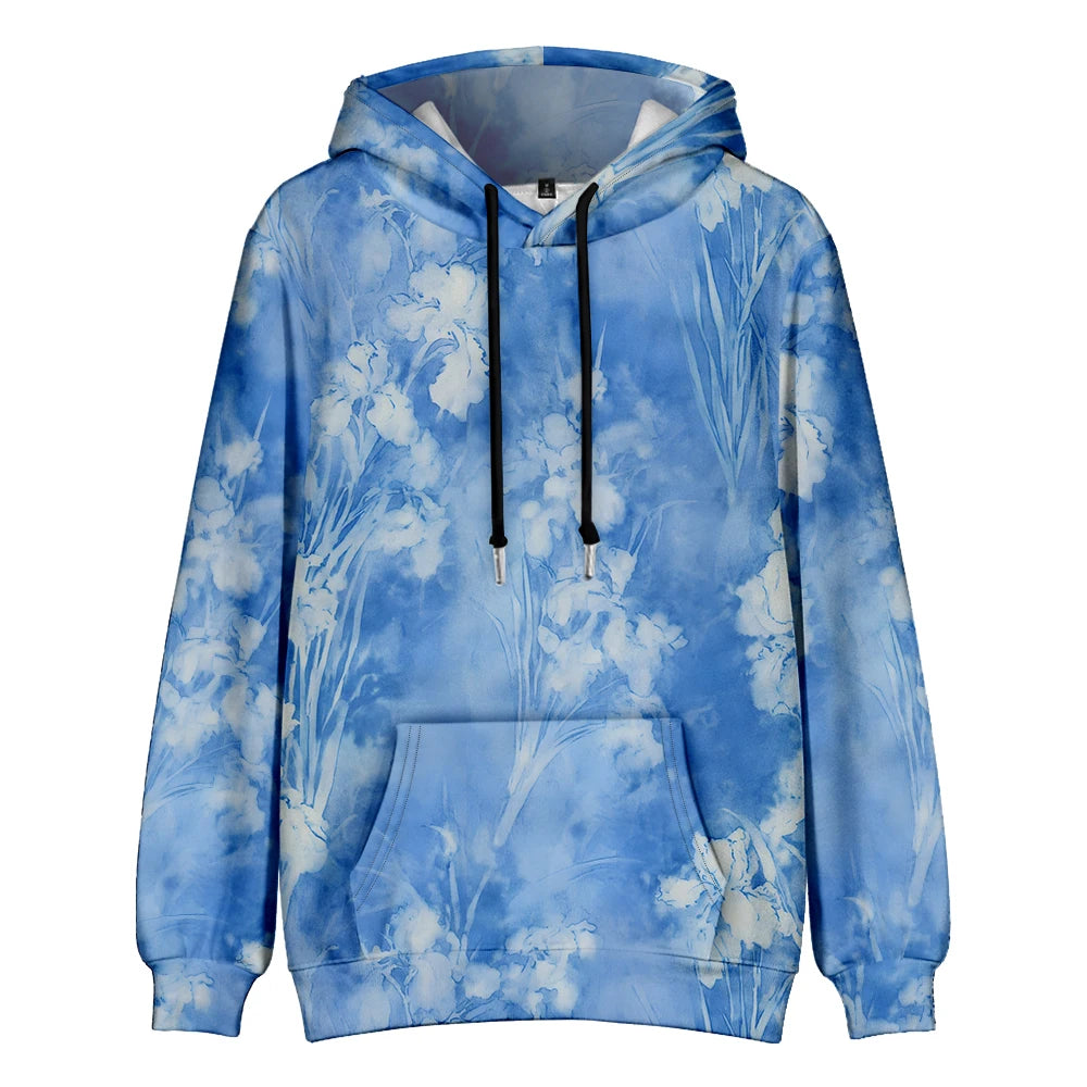 Men's Gradient Tie Dye Streetwear Pocket Oversized Pullover Hoodie Sweatshirt