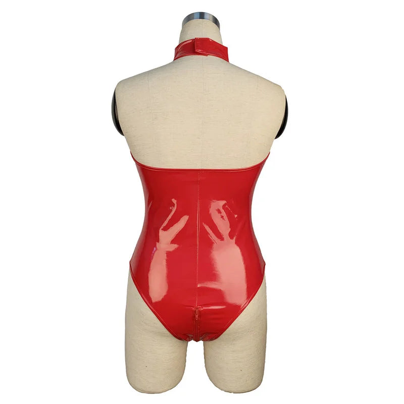 Latex Mesh PU Leather PVC Catsuit Zipper Crotch Romper Bodysuit to 5X