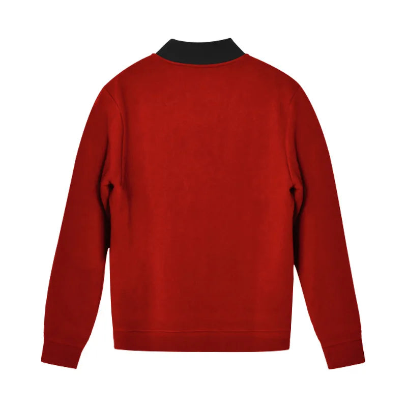 Men's O-Neck Colorblock Bomber Sweat Jacket + Drawstring Jogger Sweatpants Tracksuit