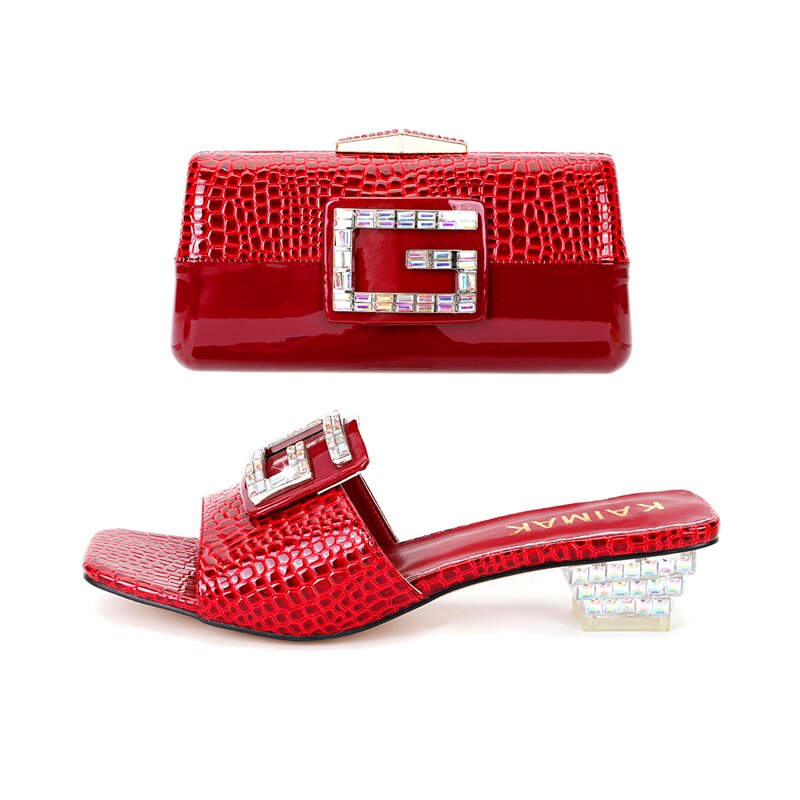 Designer Ladies Buckle Sandals + Clutch Purse Set