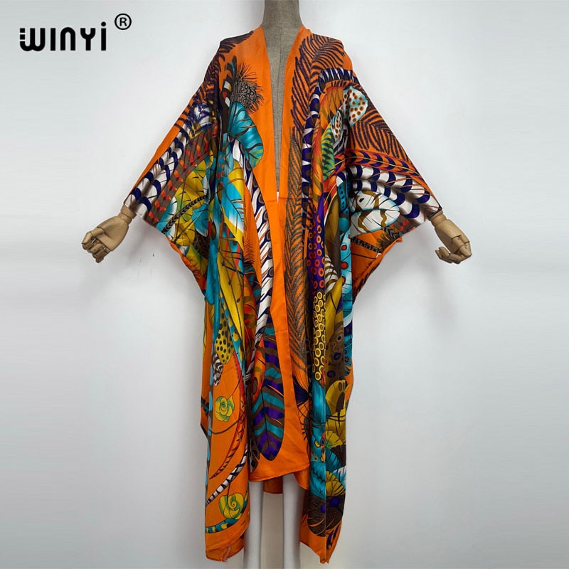 Silky Bohemian Maxi Cardigan Kimono