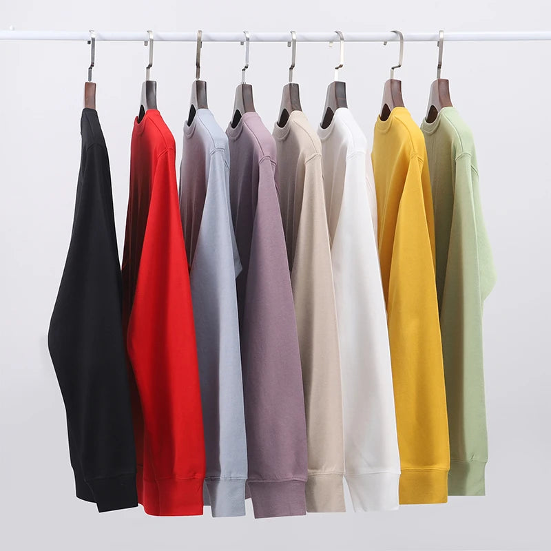 Men's Customized Personalized Logo O-Neck Long Sleeve Sweatshirt to 3X Big & Tall