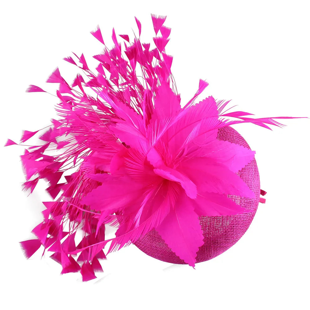 Floral Feather Detail Church/Wedding/Kentucky Derby Women's Fascinator Fedora Hat