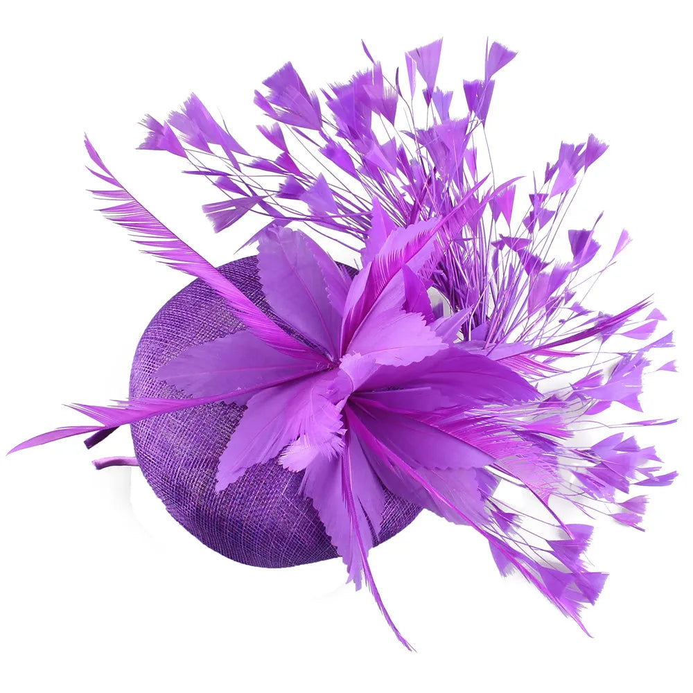 Floral Feather Detail Church/Wedding/Kentucky Derby Women's Fascinator Fedora Hat