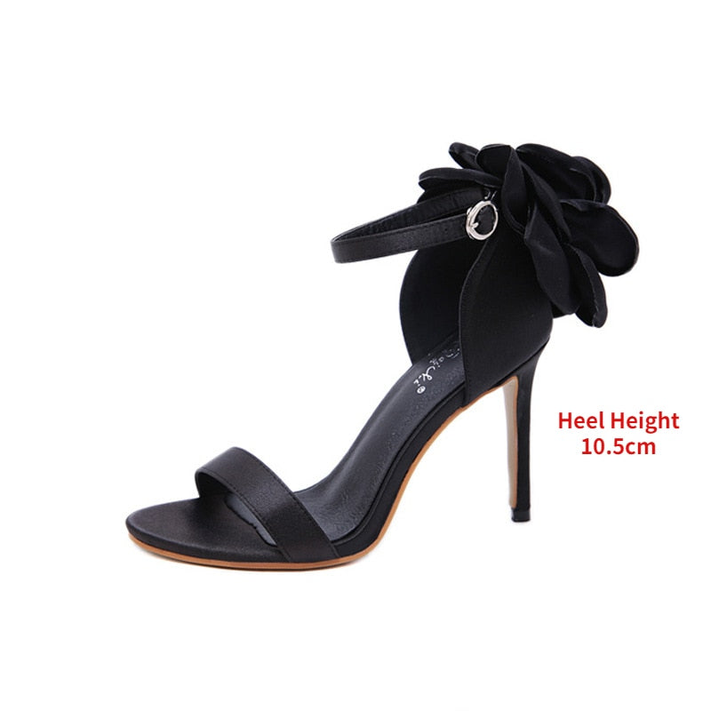 Rose Flower Stiletto Sandal Pumps