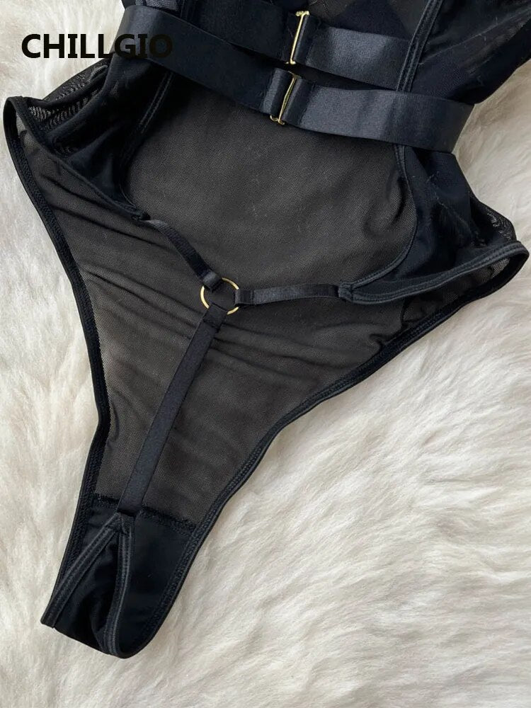 Cross Strap Lingerie Corset Bodysuit