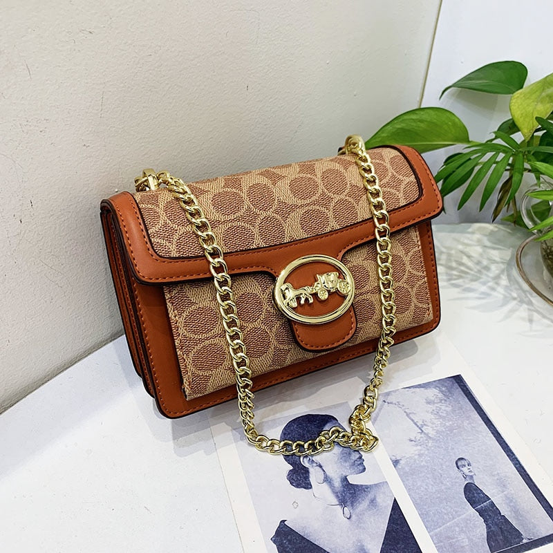 Chain Shoulder Replica Leather Purse