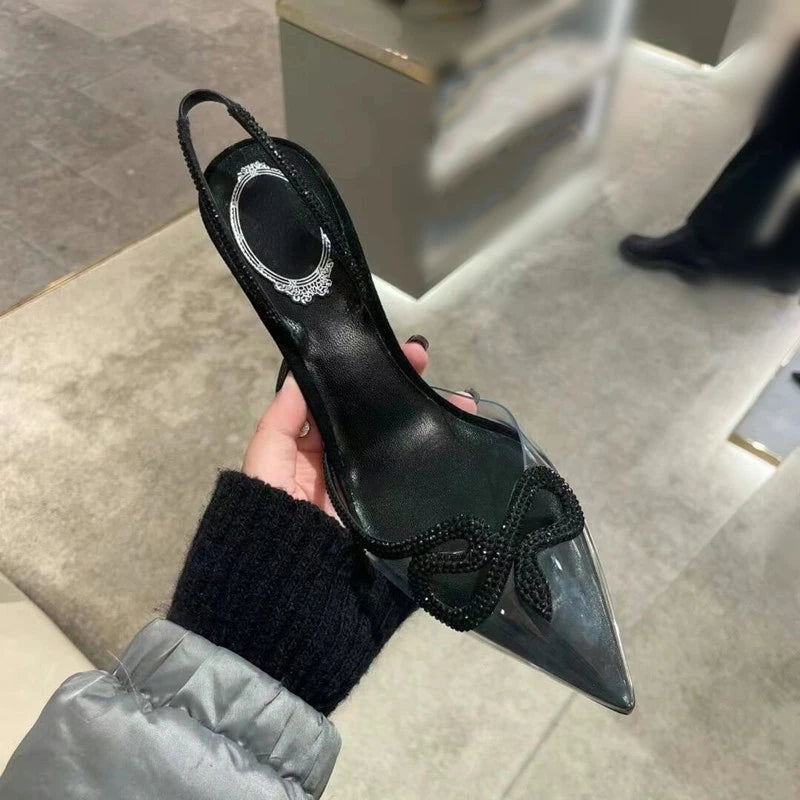 Metallic Snake Decor Women's Slip-On Back Strap Mule Pumps