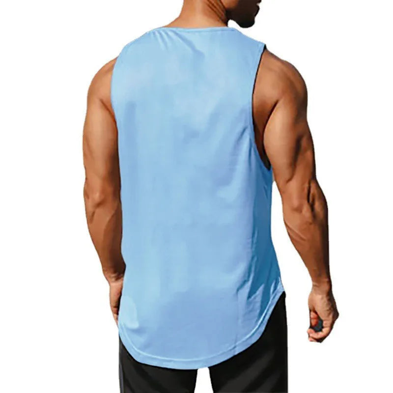 Men's Gym Fitness Workout O-Neck Sleeveless Quick-Dry Loose Muscle Shirt Tank Top