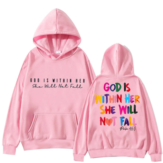 "God Is Within Her She Will Not Fail" Women's Pullover Hoodie Sweatshirt