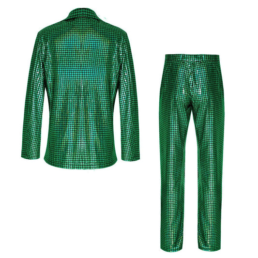 Men's Metallic Sequin Blazer w/ Pants Suit