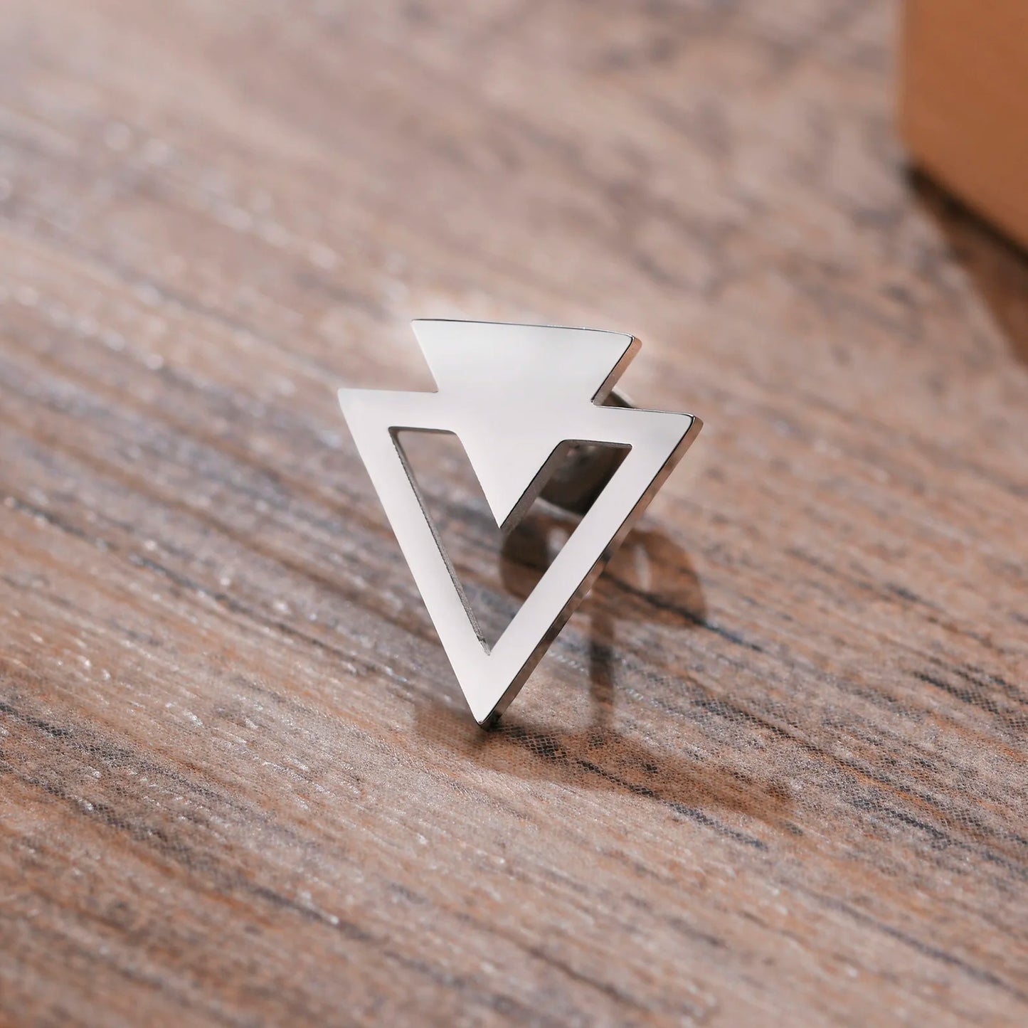 Stainless Steel Double Triangle Arrow Geometric Minimalist Stud Earrings