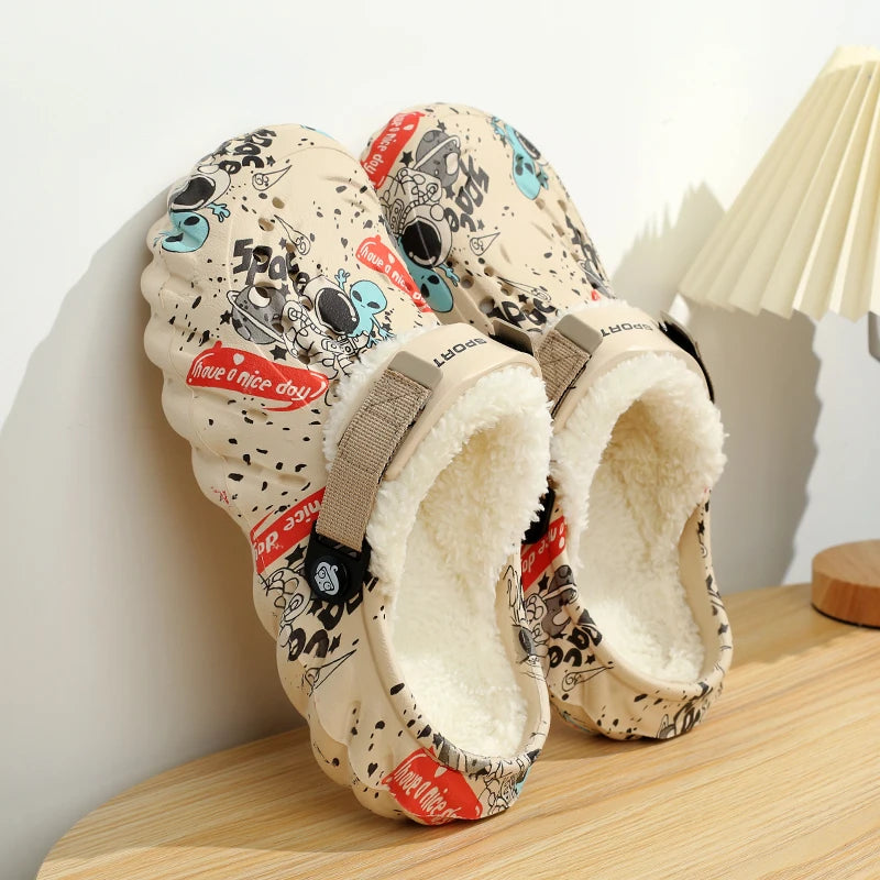 Men's Cartoon 3D Graphic Slip-On Croc Slides