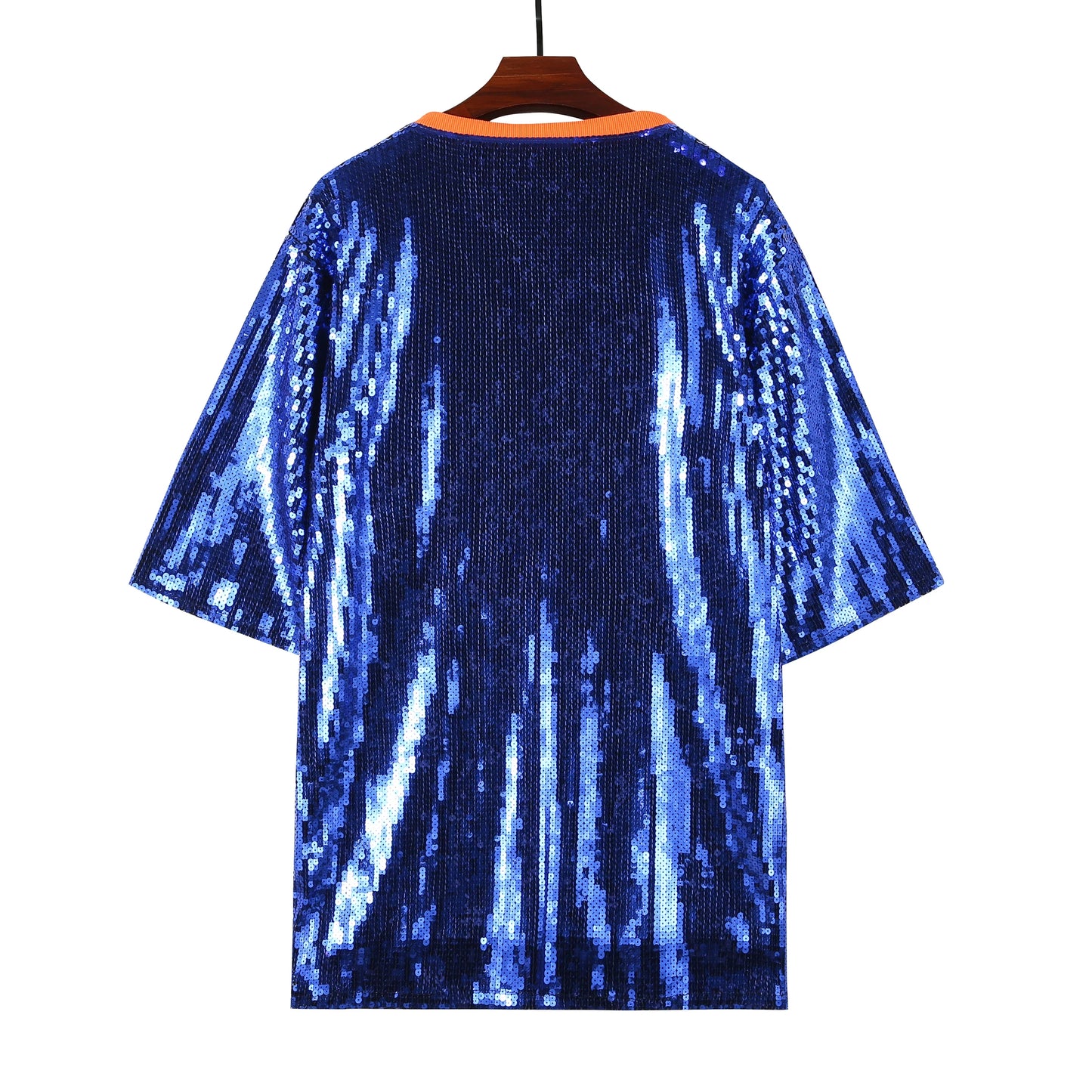 Houston Astros Baseball Sequin Oversized Jersey Mini T-Shirt Dress