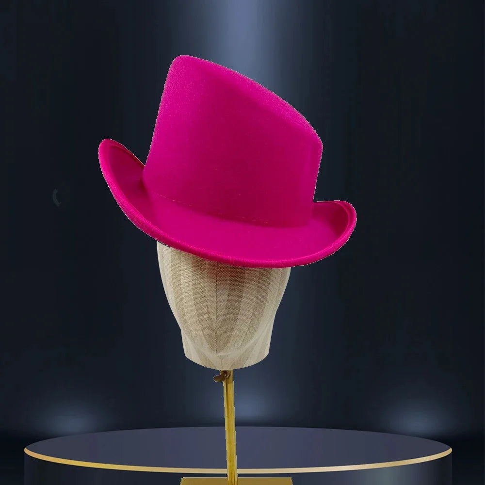 Unisex British High Feather Detail Derby Bowler Fedora Hat