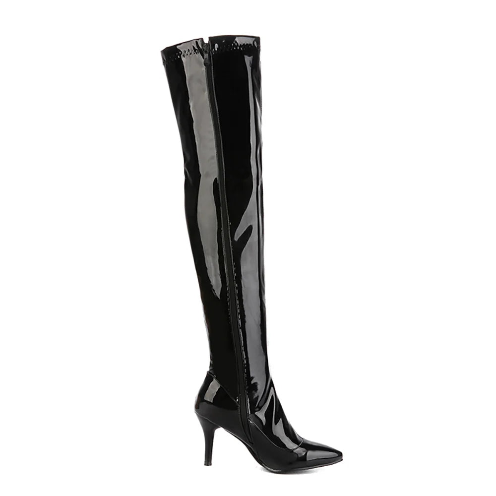 Glossy Thigh High Women's Boots