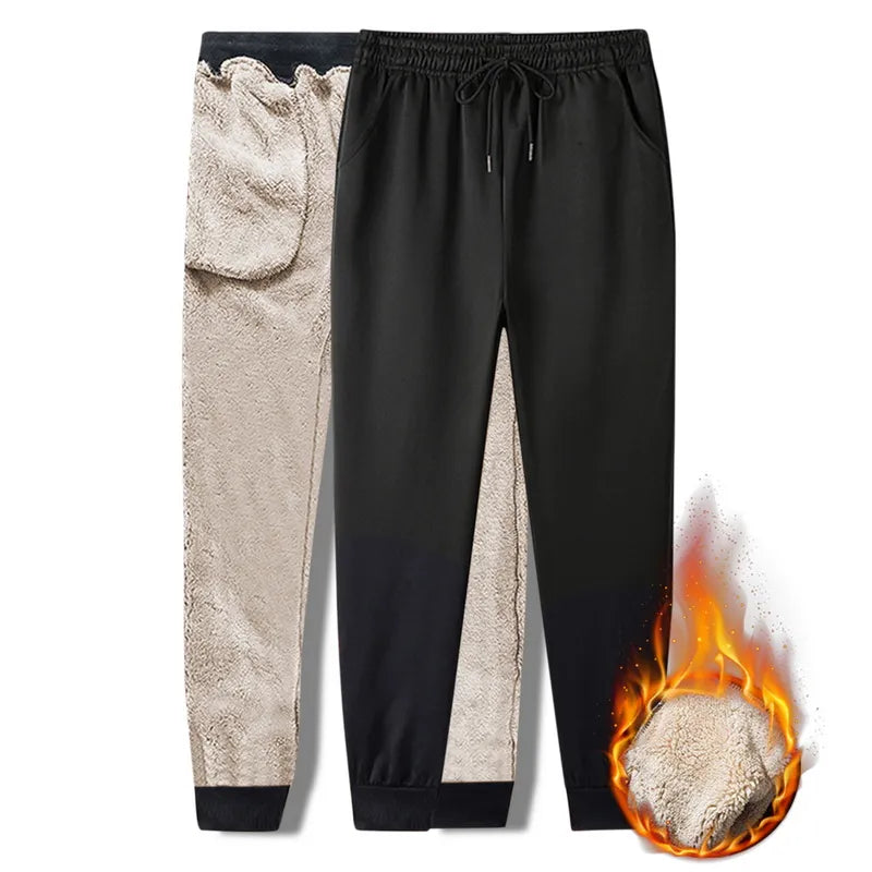 Men's Winter Thermal Letter Printed Cotton Sweatpants